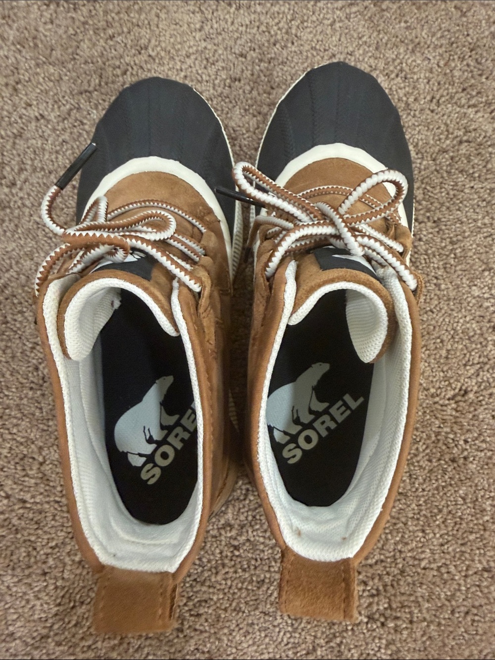Sorel Brown and Black Lace-Up Waterproof Winter Boots - Picture 4 of 5